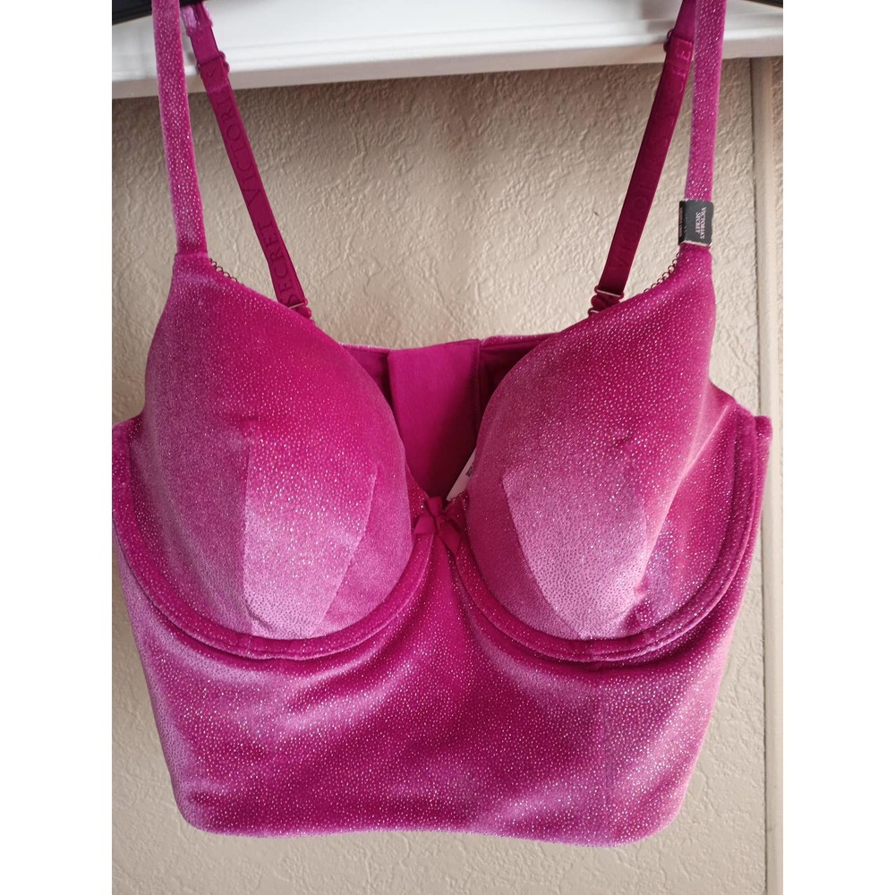 Women's Victoria Secret Velour Corset Bra NWT 36D